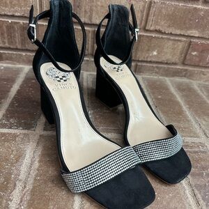 Vince Camuto Margery Suede Rhinestone Ankle Strap Heels Size 7